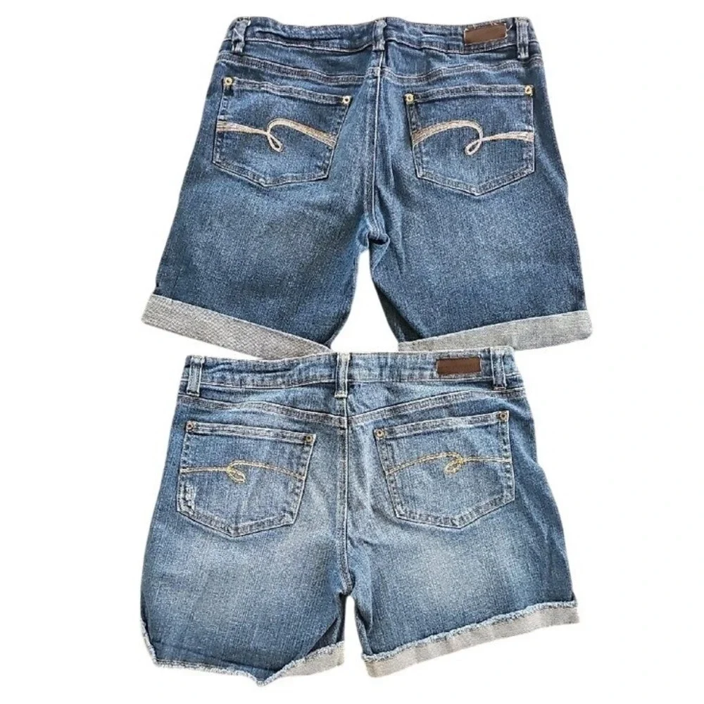 Justice Girls Distressed Denim Shorts Bundle Size 14.5 Blue Jean 2 Pairs Summer